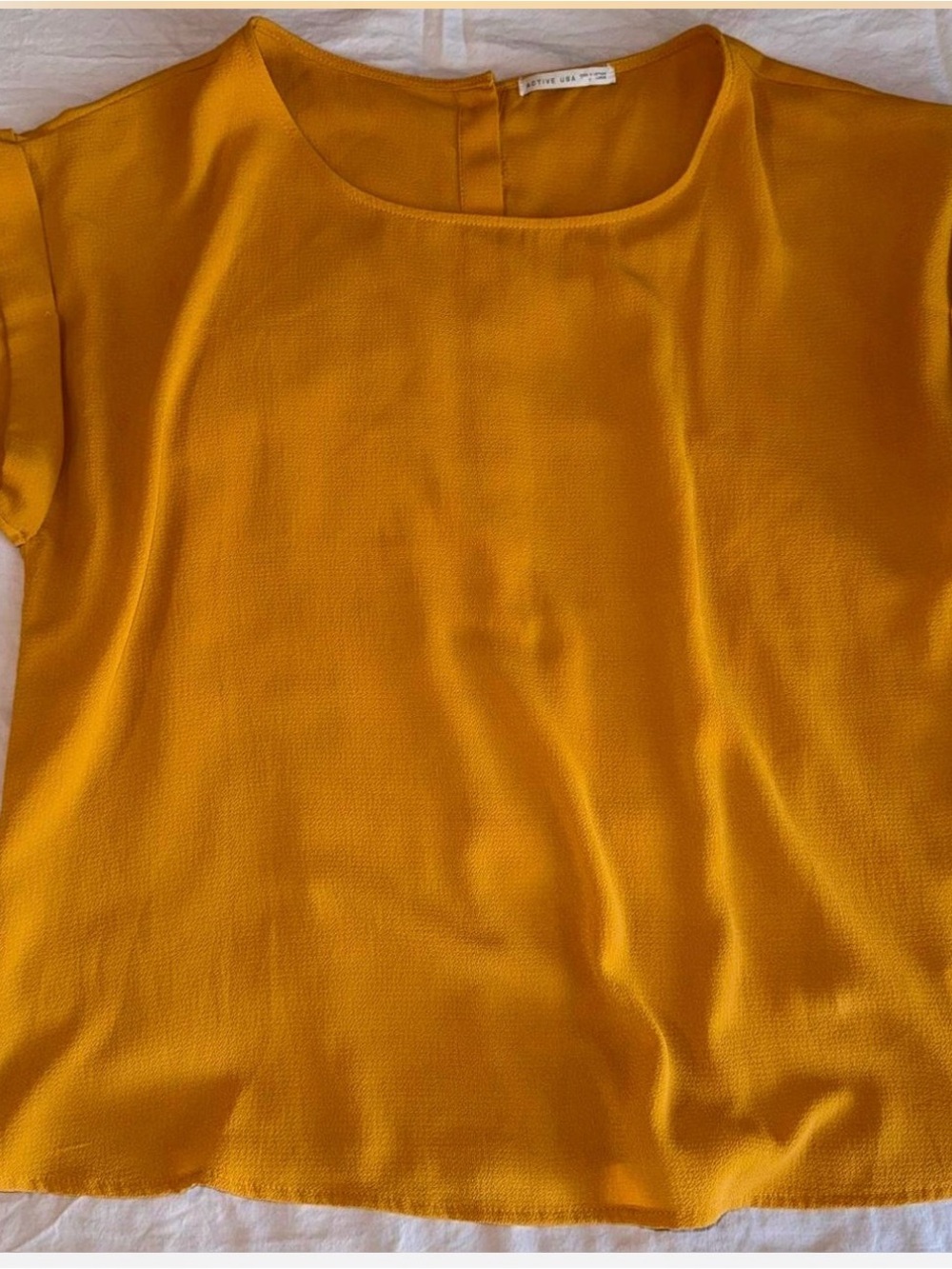 Active USA Mustard Short-Sleeve Blouse